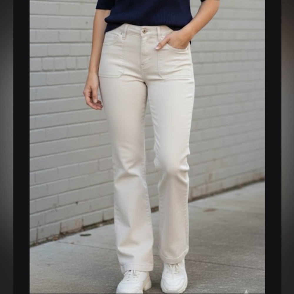 ANTONIO MELANI Cream Flare Jeans